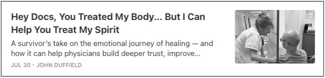 Article: Hey Docs, You Treated My Body... But I Can Help You Treat My Spirit