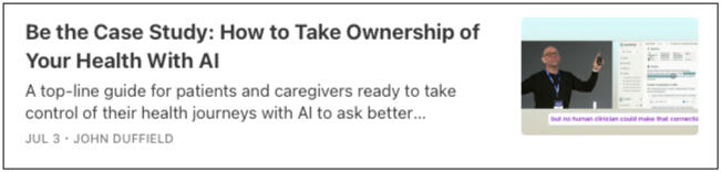 Article: Be the Case Study — How to Take Ownership of Your Health With AI