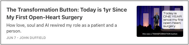 Article: The Transformation Button — Today is 1yr Since My First Open-Heart Surgery